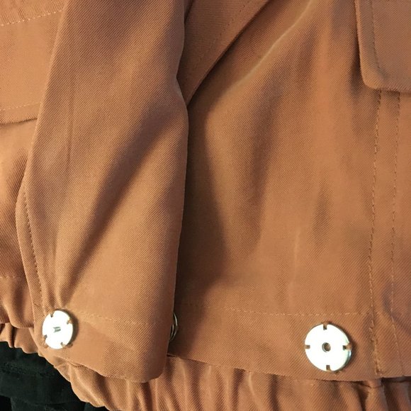 Rust Wash Cropped Retro Rayon Bomber Blazer - Picture 7 of 14